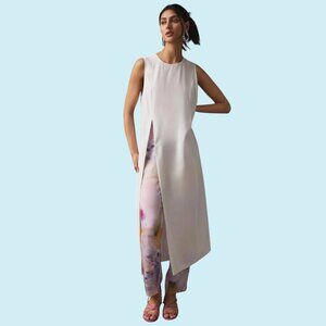 Anthropologie Sunday In Brooklyn Small BLACK Sleeveless High Slit Tunic Blouse